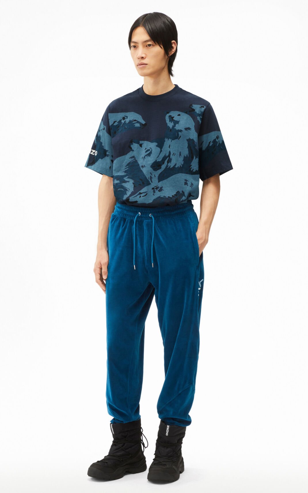 Jogging Kenzo Homme The Hiver Capsule oversized velvet Bleu EMRLX-8921